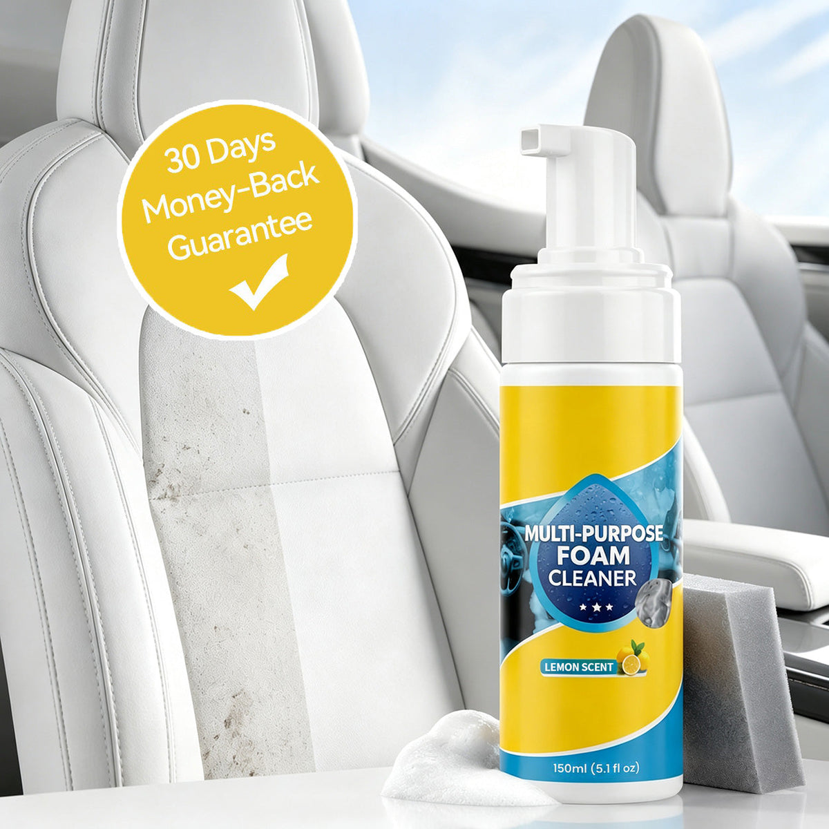 Multi-Enzyme Foam Spray Cleaner—Multi‑Surface Cleaner for Kitchen, Bathroom & Car Interior, Less Scrubbing Formula