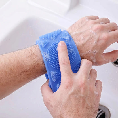 Double-Sided Silicone Back Scrubber,Exfoliating Body Brush Strap