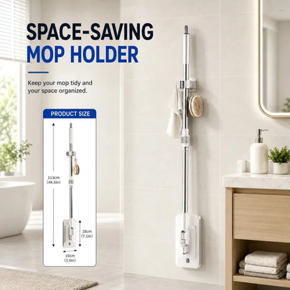 Retractable Disposable Pad Handheld Mop - Clamp-and-Go Clean Dry/Wet Cleaning Supply with Hands-Free Automatic Clamp, Replaceable Non-Woven Pads for Hardwood, Tile Floors