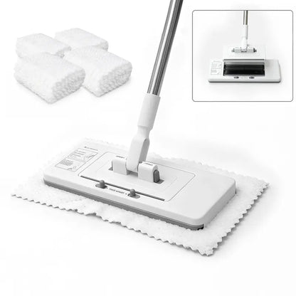 Retractable Disposable Pad Handheld Mop - Clamp-and-Go Clean Dry/Wet Cleaning Supply with Hands-Free Automatic Clamp, Replaceable Non-Woven Pads for Hardwood, Tile Floors