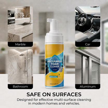 Multi-Enzyme Foam Spray Cleaner—Multi‑Surface Cleaner for Kitchen, Bathroom & Car Interior, Less Scrubbing Formula