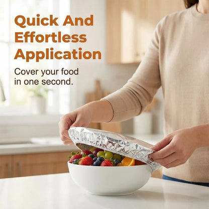2 Packs (60 Pcs) Aluminum Foil Food Covers | Covers For Bowls & Dishes Storage For Kitchen