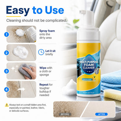 Multi-Enzyme Foam Spray Cleaner—Multi‑Surface Cleaner for Kitchen, Bathroom & Car Interior, Less Scrubbing Formula